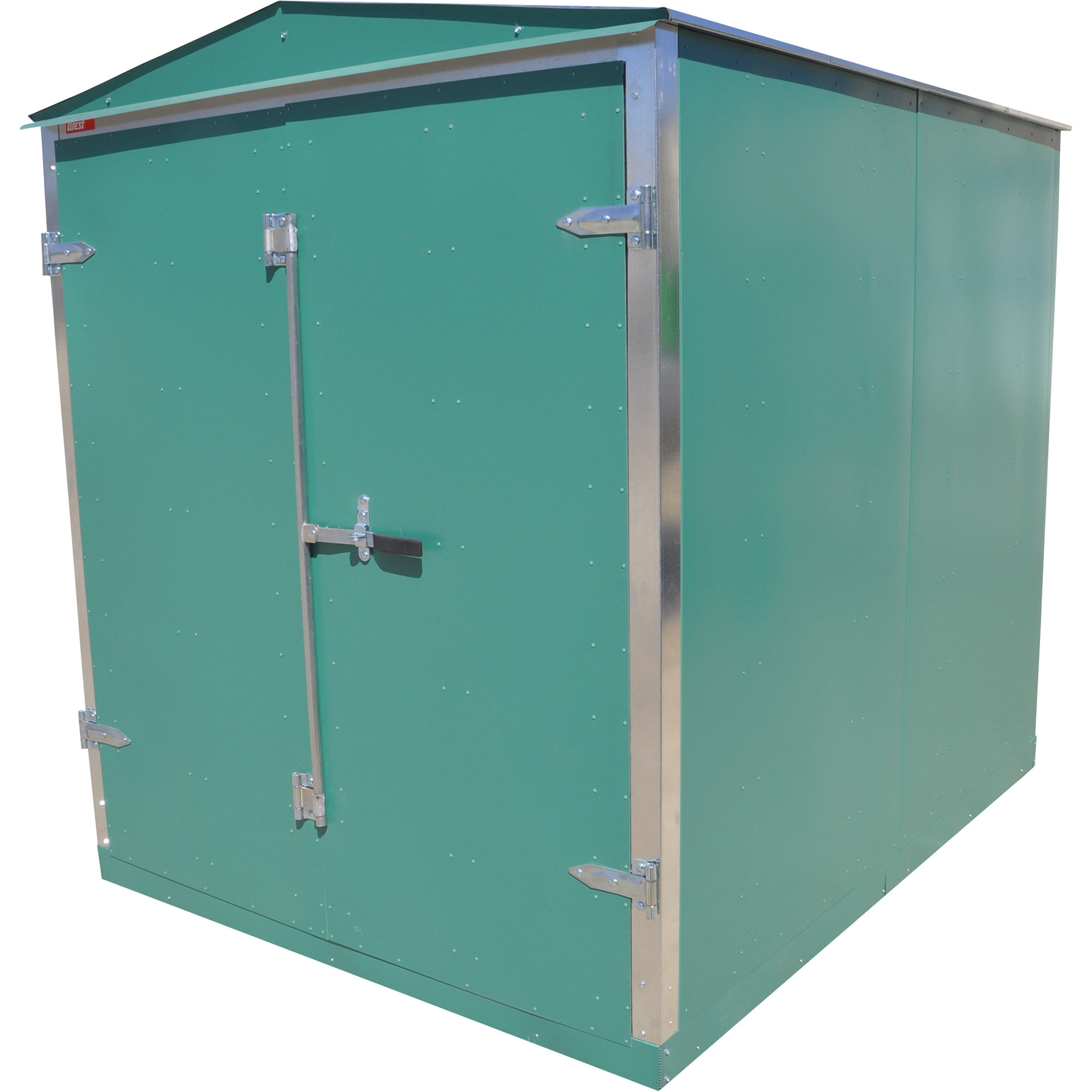 Western Steel Heavy-Duty Secure Storage Shed, Green, 79in.L x 57in.W x 76 1/2in.H